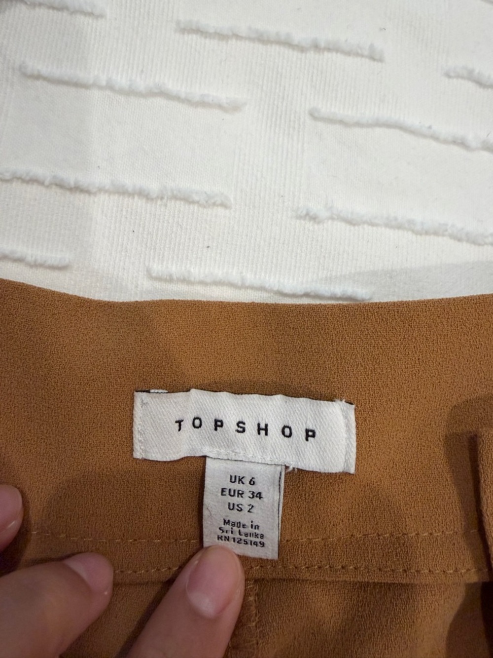 Topshop Camel Brown Skirt with Label - Picture 2 of 5